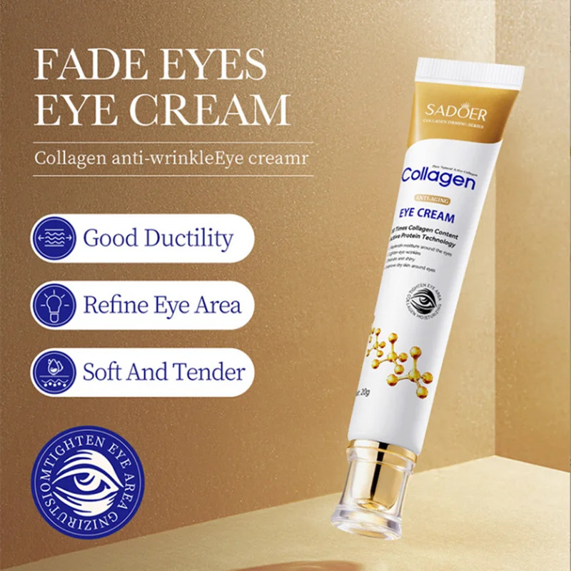 Instant Anti Wrinkle Eye Cream Collagen Fade Brighten Dark Circle Remove Eye Bag Puffiness Lift Firm Fine Line Korean Skin Care