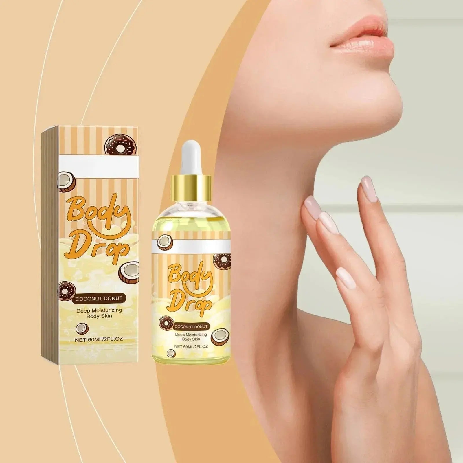Body Juice Oil Donut Scent, Serum Oil Massage Oil For Moisturizing Skin, Daily Skin Care（60ml） - ACHETE LTD