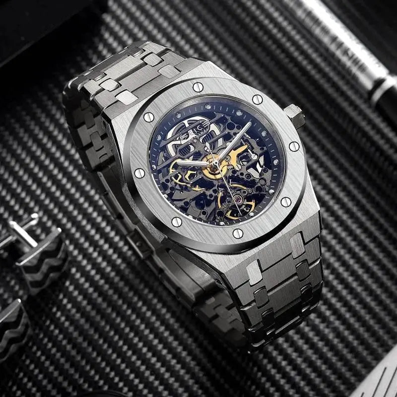 FEICE Automatic Mechanical Luxury Watch Men Top Brand Stainless Steel Watch Luminous Waterproof Watch for Men feice Skeleton 019 - ACHETE LTD