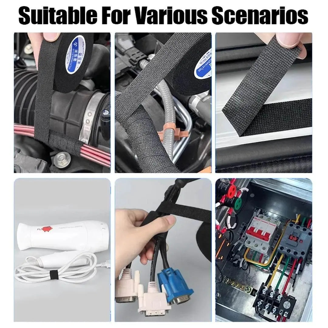 Electrical Tape Heat Resistant Harness Tape Adhesive Cloth Tape Waterproof Tape Insulating Automotive Fabric Cloth Tape 5Pcs - ACHETE LTD