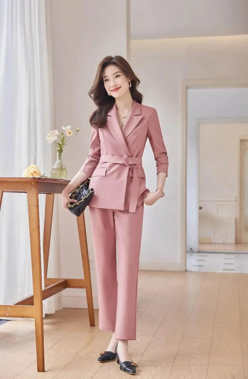 Professional Long-Sleeved Trouser Suits for Women, Fashionable Trousers, High Quality, Show, Elegant, New, Autumn and Winter - ACHETE LTD