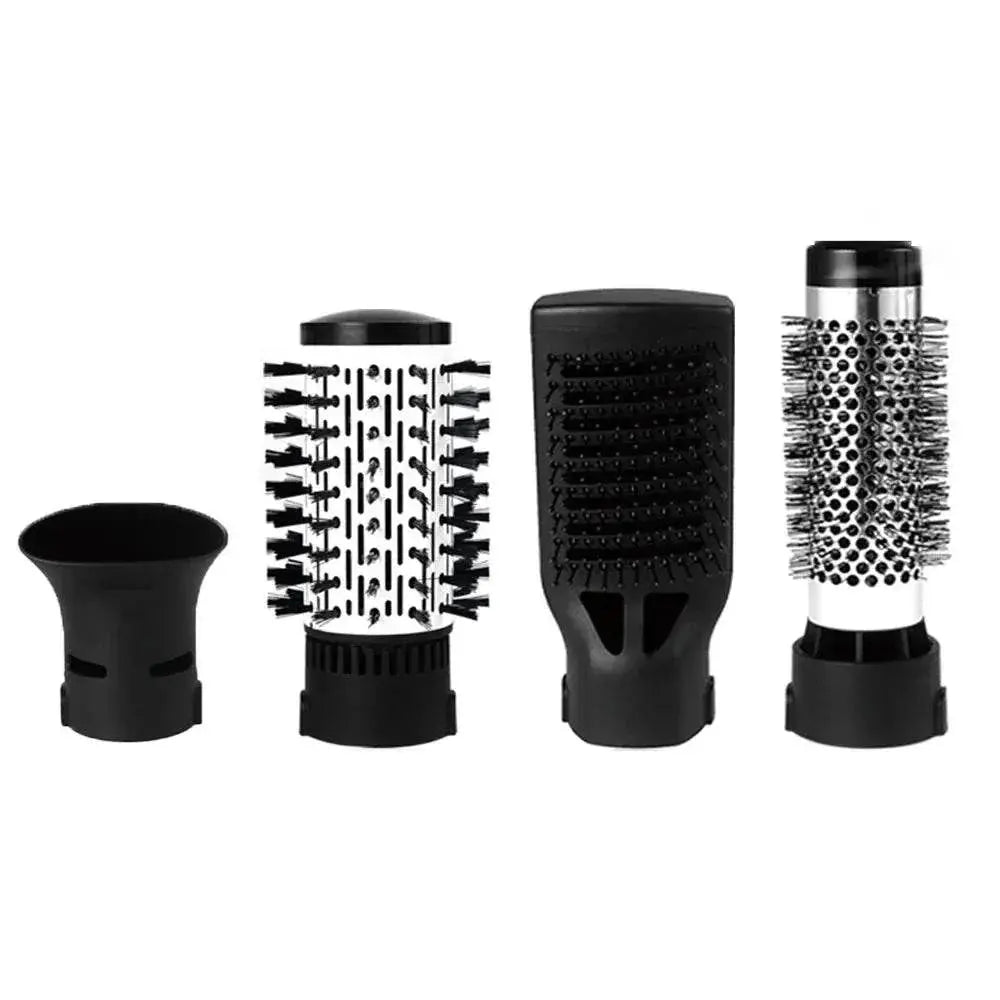 Hot Air Brush 4 Head Replaceable Hair Dryer Comb One Step Blower Strong Wind Electric Straightener Roller Curler Styling Tools - ACHETE LTD