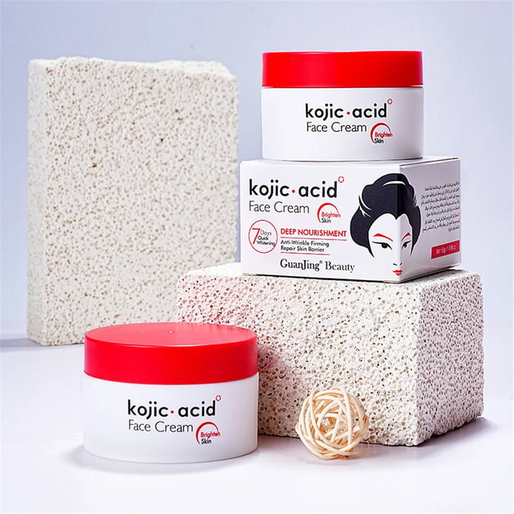 Kojic Acid Skin Care Set 7 Day Whitening Freckle Removing Facial Wash Face Cream Sunscreen Soap Body Cream SkinCare Kit