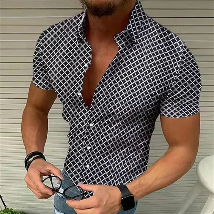 Men's 3D Printed Button-Up Shirt - Perfect for Spring & Summer, Ideal for Business & Casual Wear