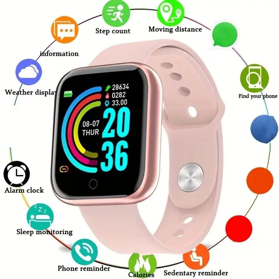 Men Watch Electronic Fitness Bracelet Smartwatch Smart Watch Y68 D20 Sleep Monitor Gift For IOS Android Smartphones Alarm Clock - ACHETE LTD