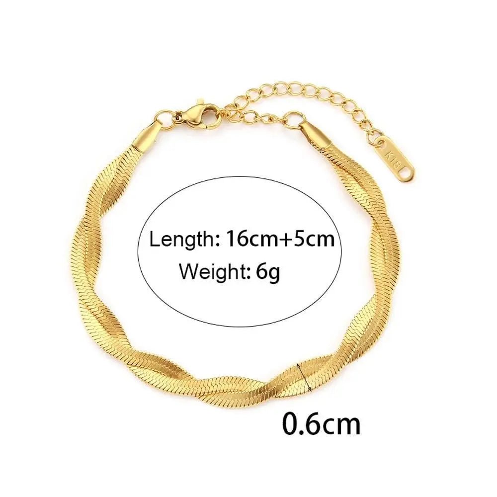 Miniamlist Men Bracelet Gold Jewelry Street Style Stainless Steel 316L 18k Gold Plated Cuban Chain Bracelets For Women - ACHETE LTD