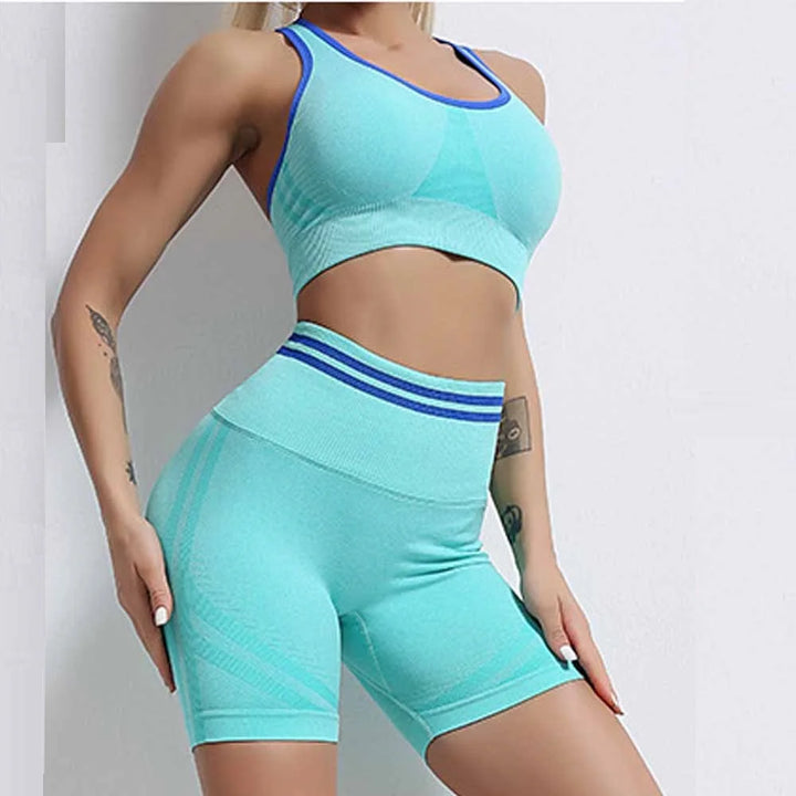 Gym Set Workout Clothes for Women  Yoga  Seamless Sports Bra Suit High Waist Shorts  Tracksuit Female Clothing