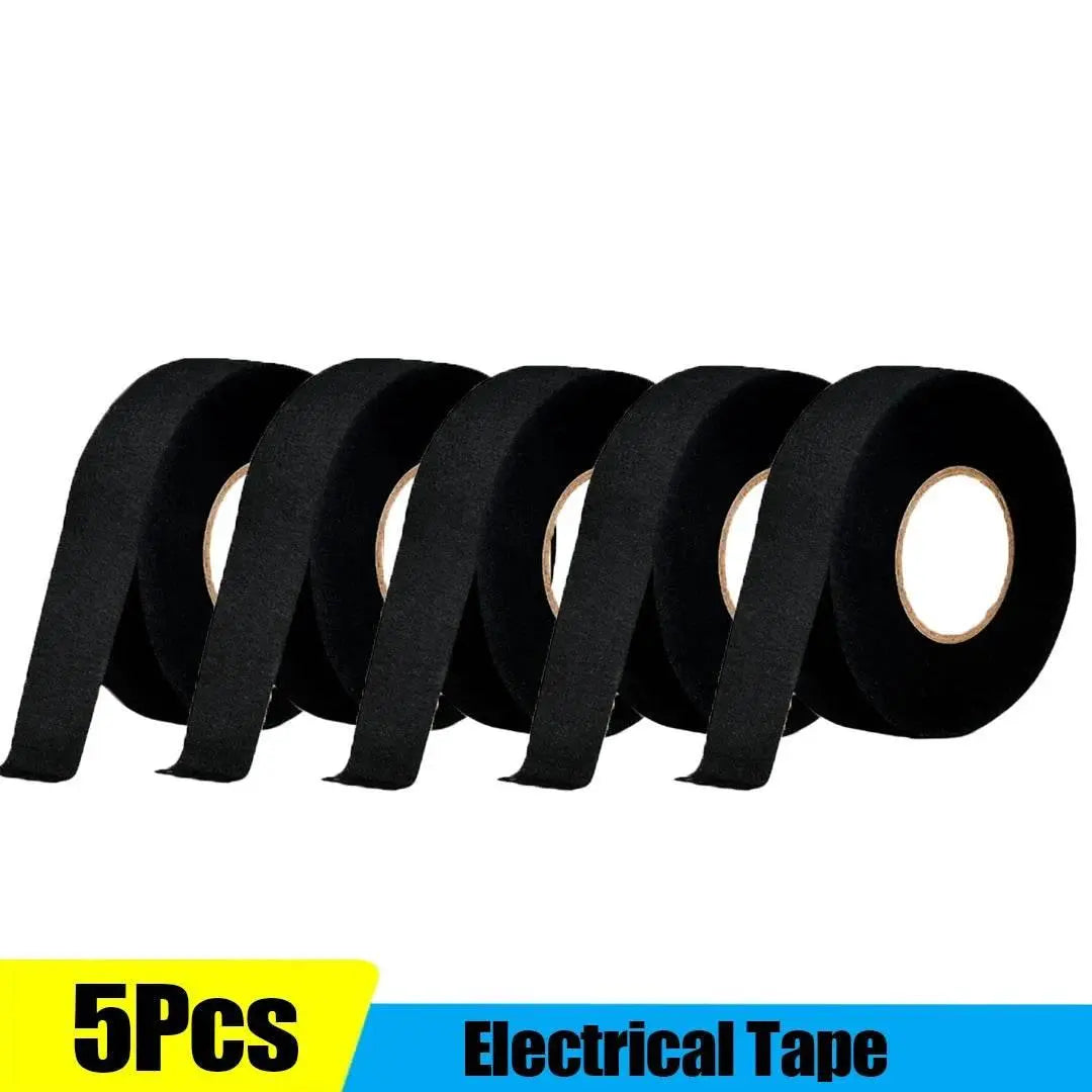 Electrical Tape Heat Resistant Harness Tape Adhesive Cloth Tape Waterproof Tape Insulating Automotive Fabric Cloth Tape 5Pcs - ACHETE LTD