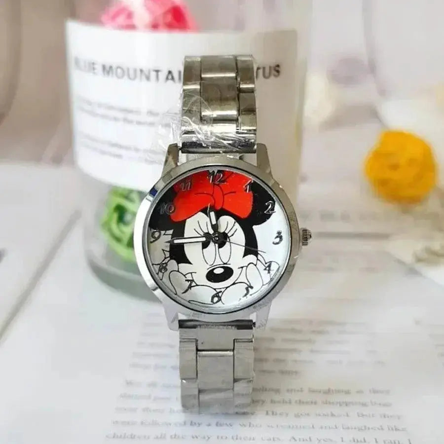 MINISO Disney Children's Watch Mickey Mouse Minnie Gold Silver Watch Children's Boys Girls Watches Steel Students Quartz Watch - ACHETE LTD