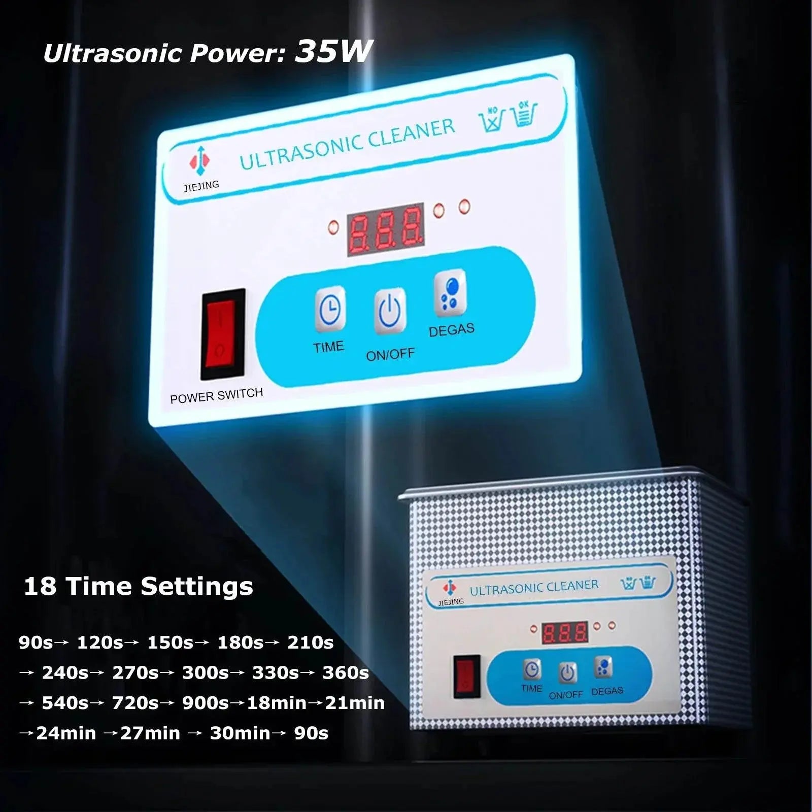 800ml Ultrasonic Cleaner 40kHz Ultra Sonic Cleaner with Timer Ultrasonic Jewelry Cleaner Ultrasonic Cleaning Machine - ACHETE LTD