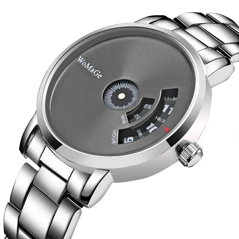 WoMaGe Black Men Watches Fashion Creative Watches Men Stainless Steel Quatrz Wristwatch Luxury Mens Watches horloge man - ACHETE LTD
