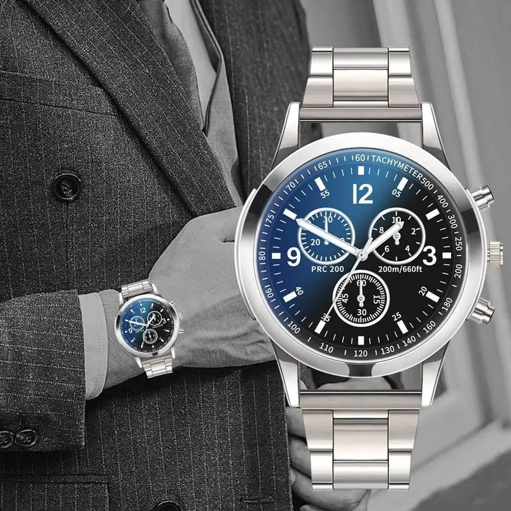 Men's Watch Stainless Steel Band Quartz Business Watches - ACHETE LTD