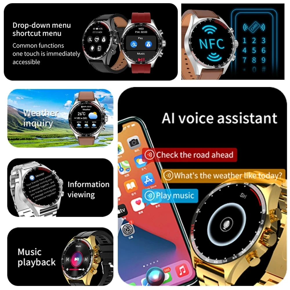 2024 GPS Smart Watch for Men - Bluetooth Call, Health Monitoring, IP68 Waterproof - Outdoor Sports, Compass