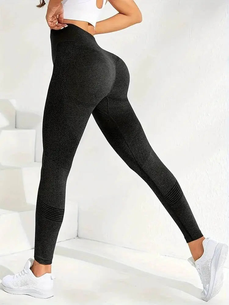 Women's 2-Piece Hip Lift Yoga Leggings Exercise High-Waisted Tummy Tuck Breathable Hp Lift Pants - ACHETE LTD