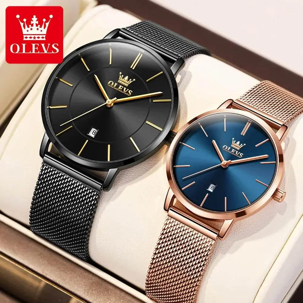 OLEVS Lover Watches Simplicity Mesh Belt Couple Watches - ACHETE LTD