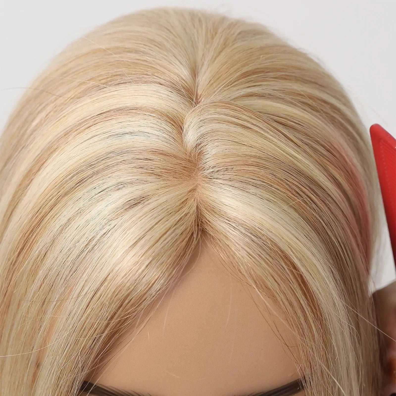 Blonde Piano Human Hair Toppers Silk Base Remy Human Hairpieces 12inch Clips in Straight Human Hair Extensions for White Women - ACHETE LTD