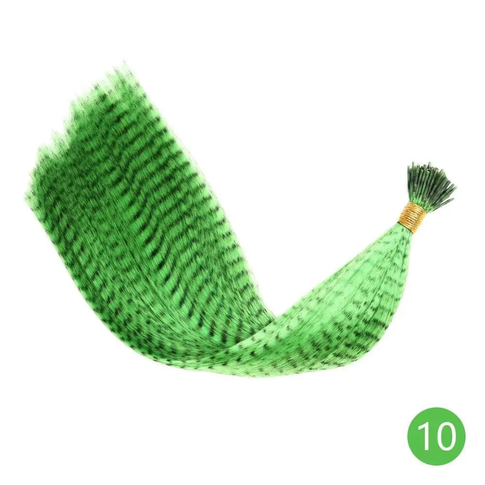 AZQUEEN Feather Hair Extension 10Pieces Fake Hair I Tip Rainbow Synthetic Hair 16inch Hairpiece Feather for Hair Extension - ACHETE LTD