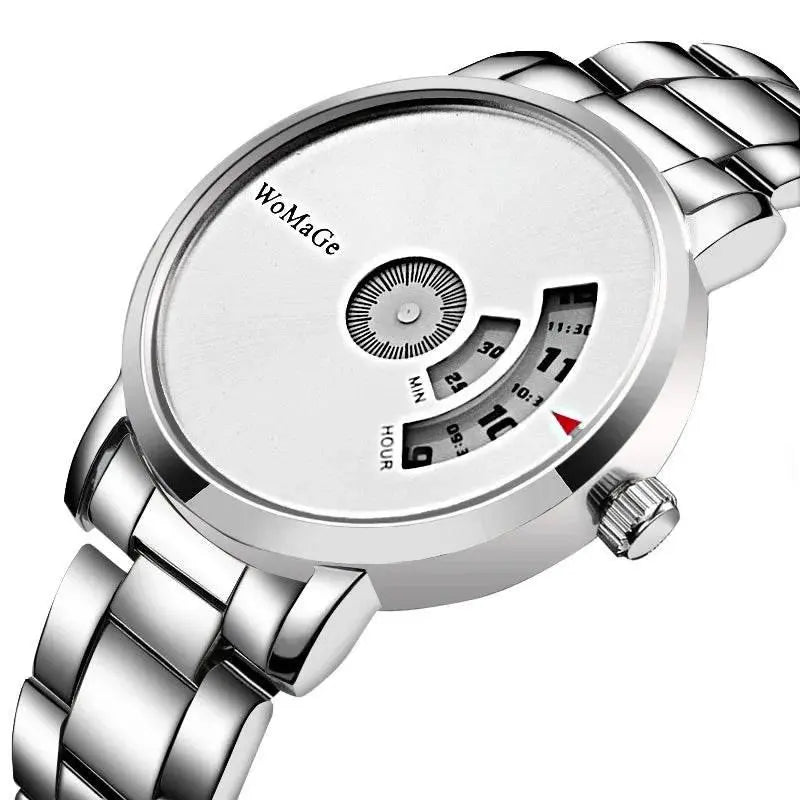 WoMaGe Black Men Watches Fashion Creative Watches Men Stainless Steel Quatrz Wristwatch Luxury Mens Watches horloge man - ACHETE LTD