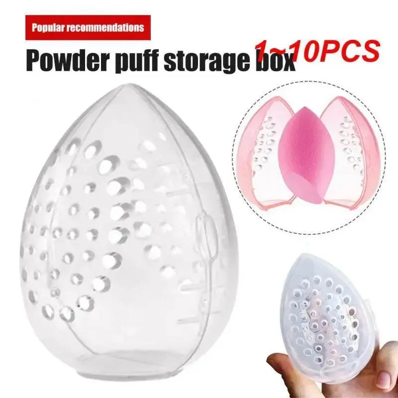 1~10PCS Cosmetic Sponge Storage Box Makeup Powder Puff Empty -shaped Frame Transparent Puff Case Make Up Organizer - ACHETE LTD