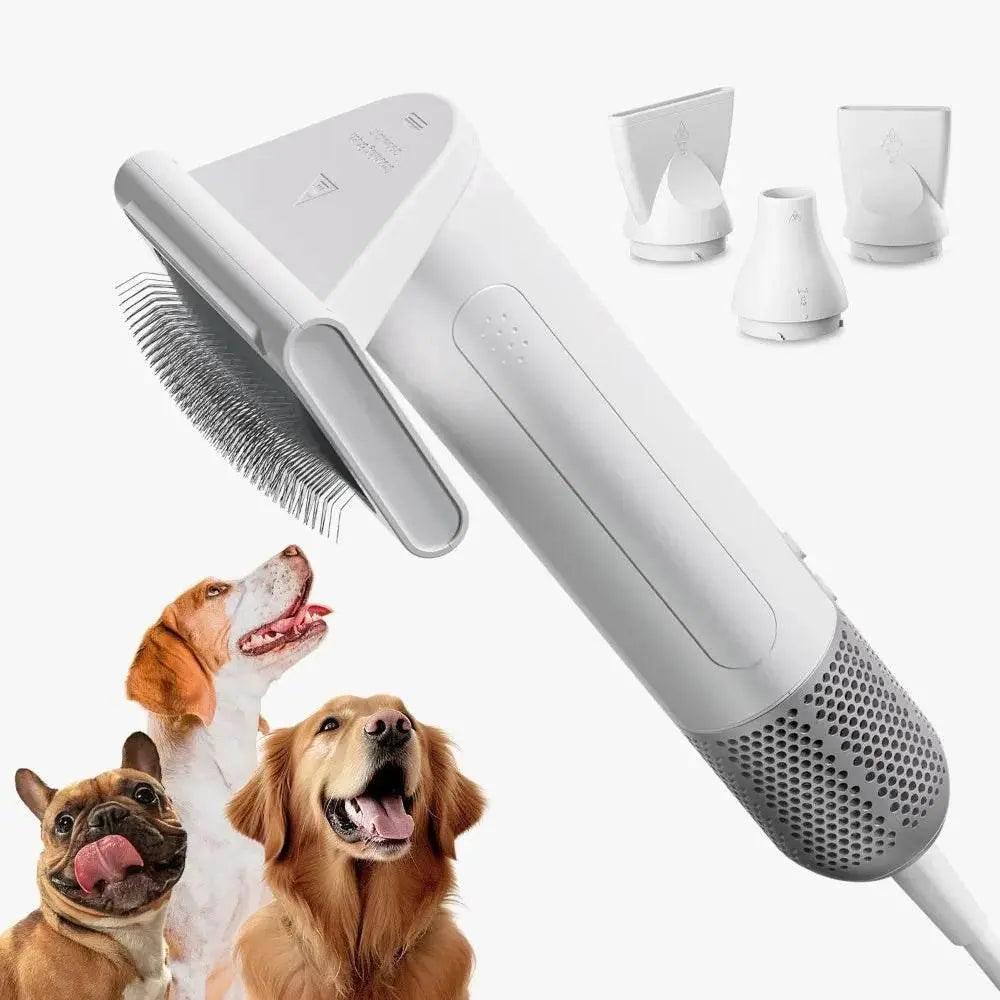 2-in-1 Grooming kit for pet dog hair dryer and professional grooming brush, handheld portable High speed force blower - ACHETE LTD