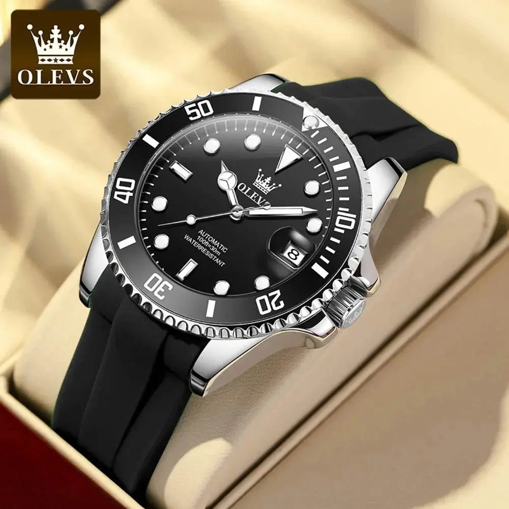OLEVS Men Automatic Watch Luxury Diving Watch Waterproof Luminous Stainless steel Business Mechanical Watch for Men reloj hombre - ACHETE LTD