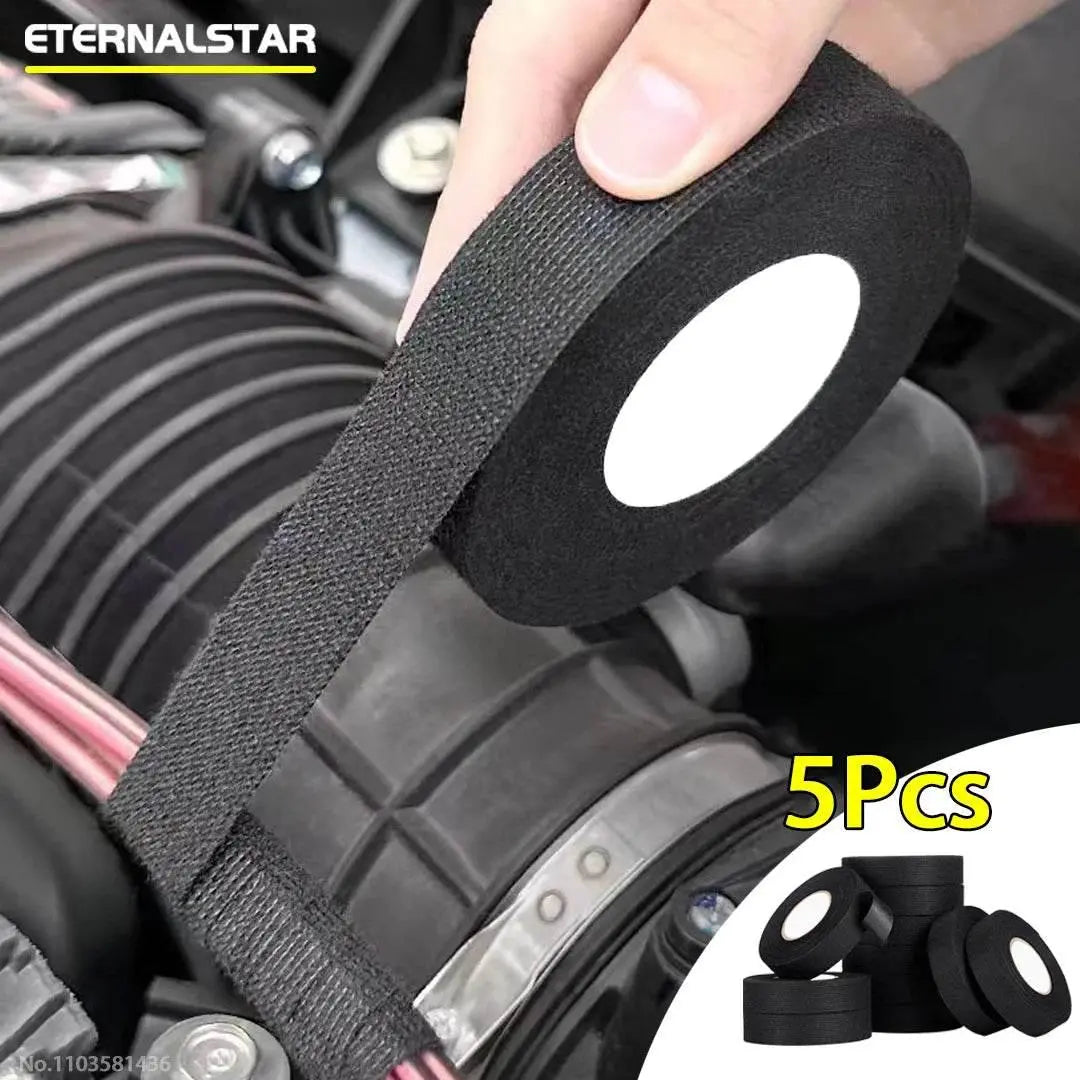 Electrical Tape Heat Resistant Harness Tape Adhesive Cloth Tape Waterproof Tape Insulating Automotive Fabric Cloth Tape 5Pcs - ACHETE LTD