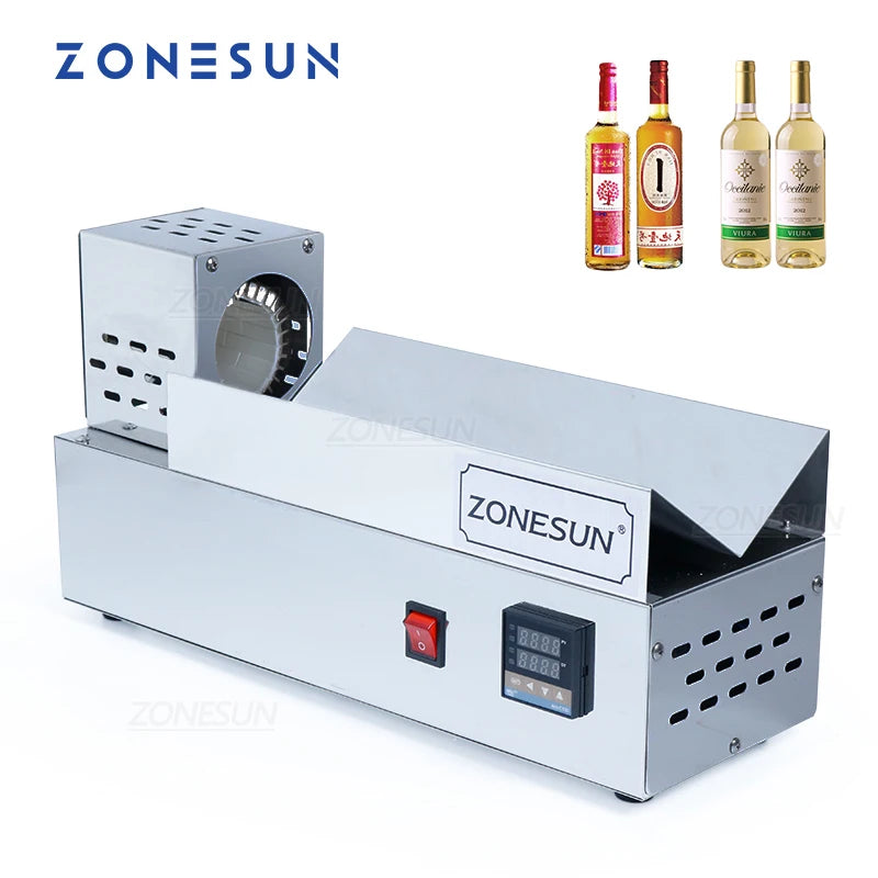 ZONESUN Wine Bottle Cap Wrap Heat Shrinking Machine PVC Capsule Heat Shrinker Thermostatic Digital Control PP POF Shrink Film