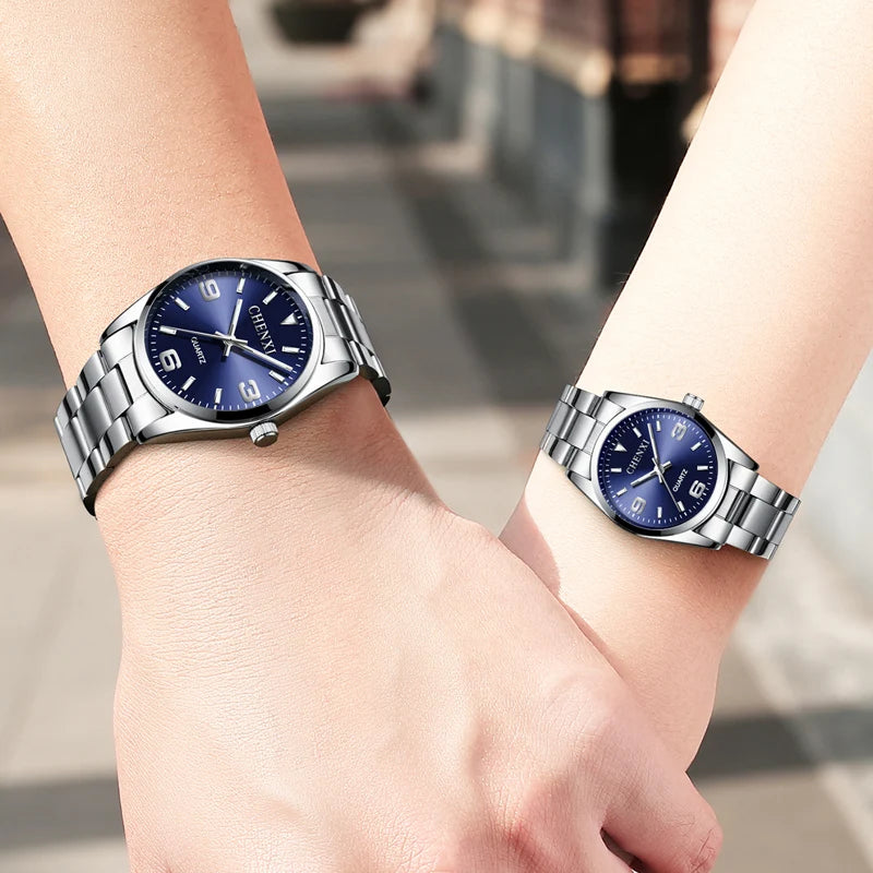 CHENXI Watches For Couple Fashion Casual Stainless Steel Couple Watches Pair Men And Women 2022 Lover Watches Gift Free Shipping