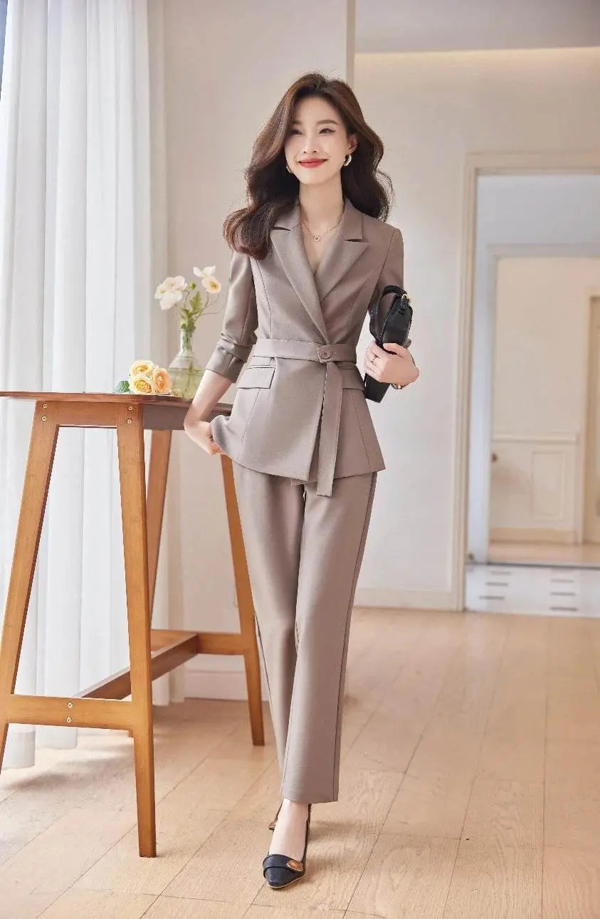 Professional Long-Sleeved Trouser Suits for Women, Fashionable Trousers, High Quality, Show, Elegant, New, Autumn and Winter - ACHETE LTD