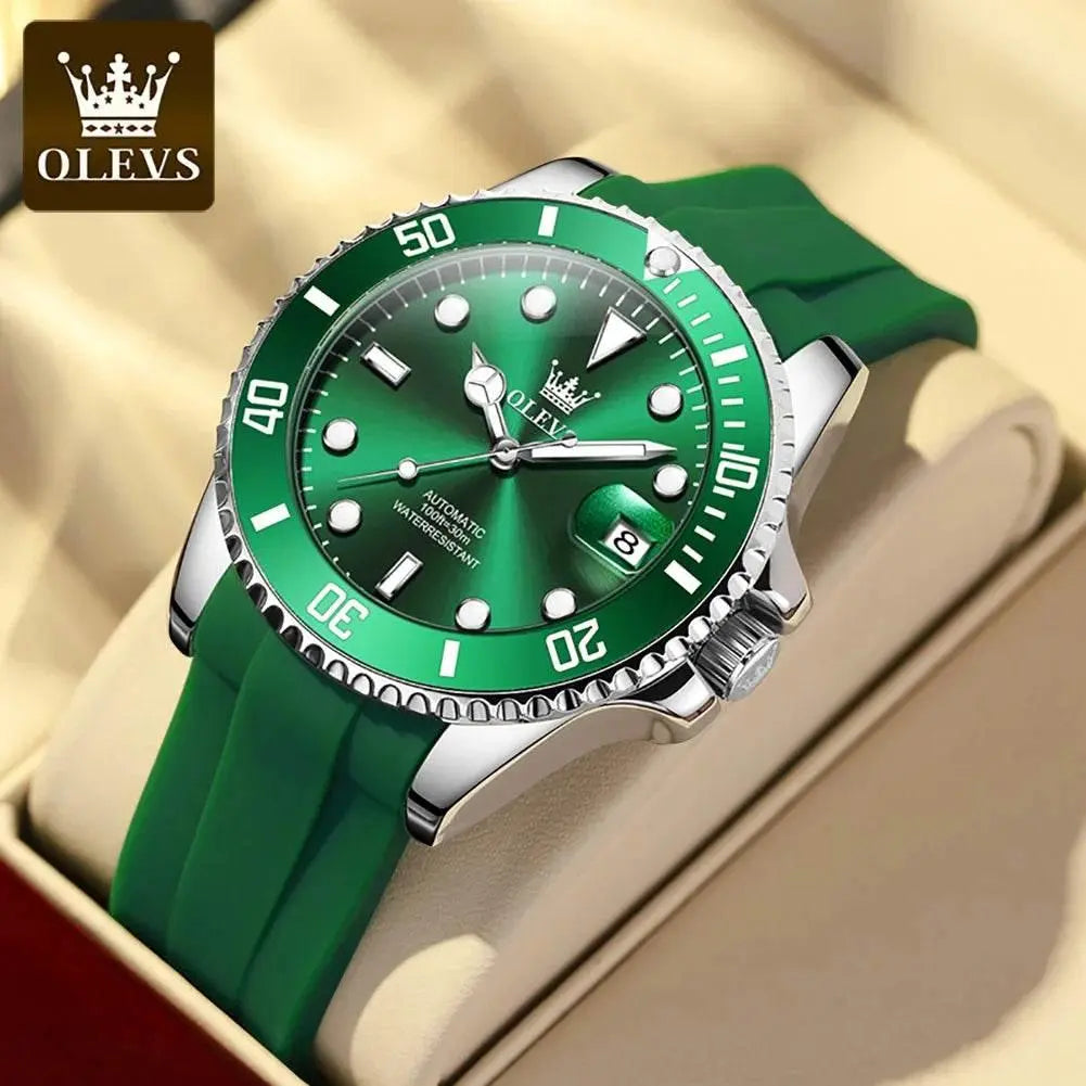 OLEVS Men Automatic Watch Luxury Diving Watch Waterproof Luminous Stainless steel Business Mechanical Watch for Men reloj hombre - ACHETE LTD