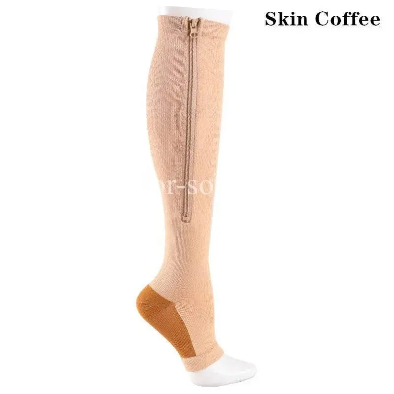 Compression Socks Running Sports Socks Hiking Men Women Knee High Zipper Socks Anti-Fatigue Compression Socks Stretchy Sox - ACHETE LTD