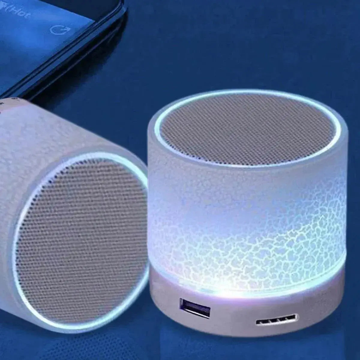 Wireless Mini Speaker, Subwoofer, Dazzle Crackle 7 Colour Light Wireless Mini Speaker, Portable Small Speaker - ACHETE LTD