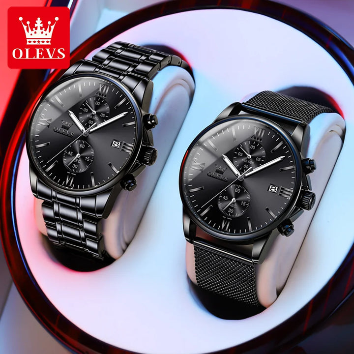 Luxury OLEVS Men's Quartz Watch - Date, Waterproof, Luminous, Stainless Steel