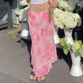 Women Retro Floral Print Skirts.