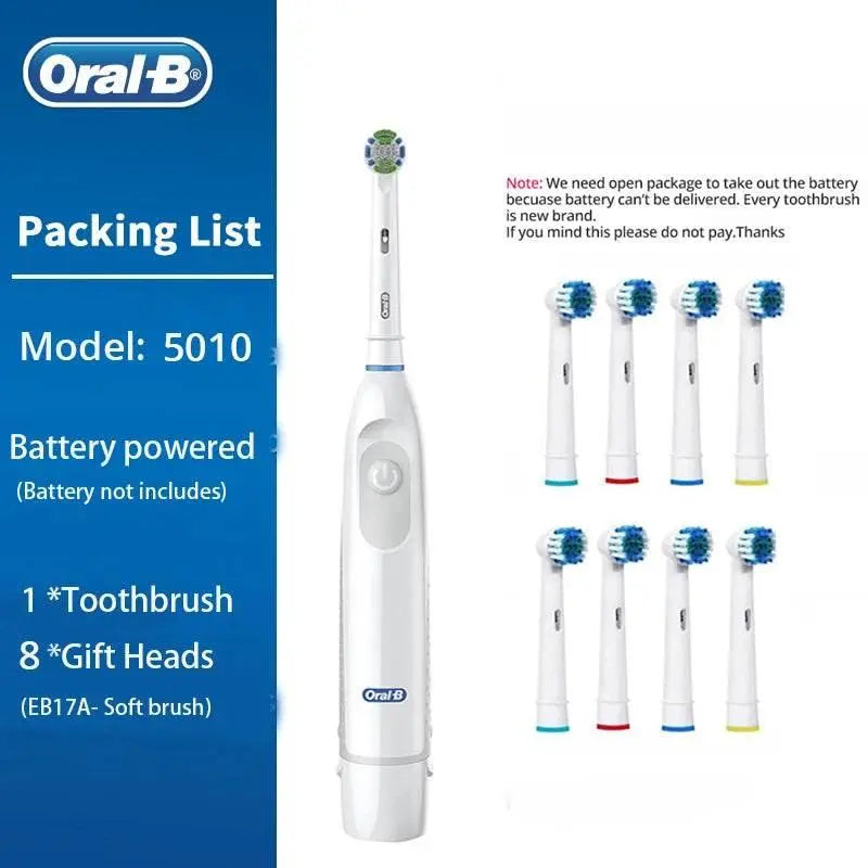 Oral B Electric Toothbrush 5010 Rotation Clean Teeth Adult Teeth Brush Precision Clean Electric Tooth Brush With Extra Refills - ACHETE LTD