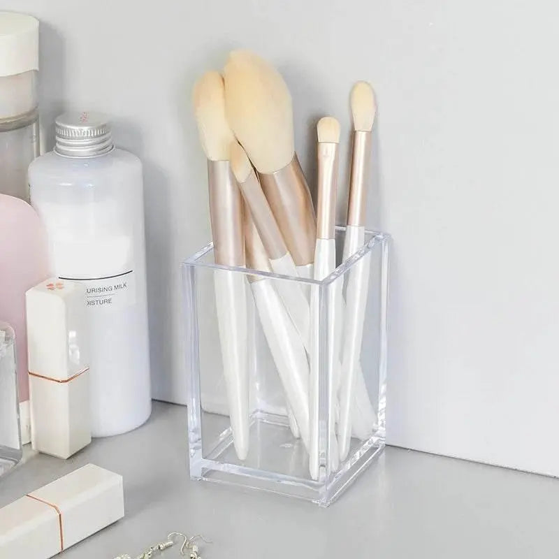 Make Up Organizer Plastic Makeup Brush Pot Storage Acrylic For Cosmetics Holder Desk Cosmetic Storage Container - ACHETE LTD