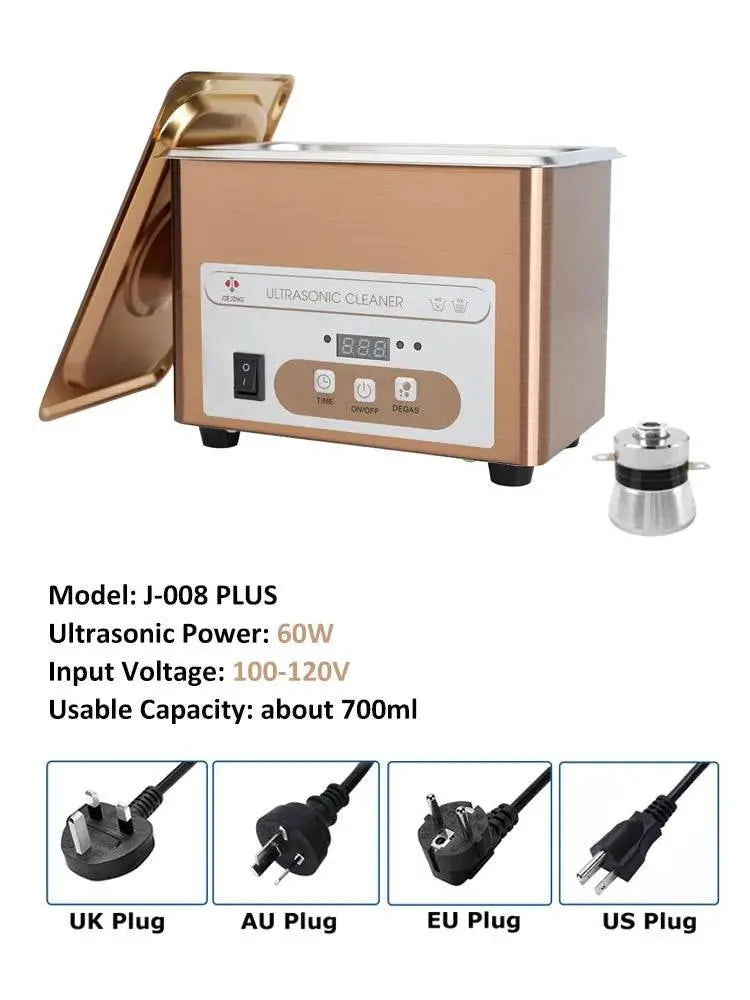 JIEJING 900mL Ultrasonic Cleaner, 60W Power, 40kHz Ultra Sonic Cleaning Machine For Jewelry, Eyeglasses, Watch, Small Parts - ACHETE LTD