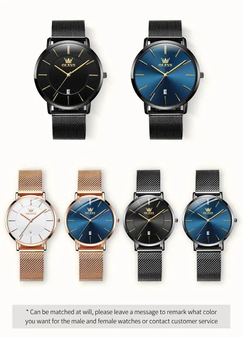 OLEVS Lover Watches Simplicity Mesh Belt Couple Watches - ACHETE LTD