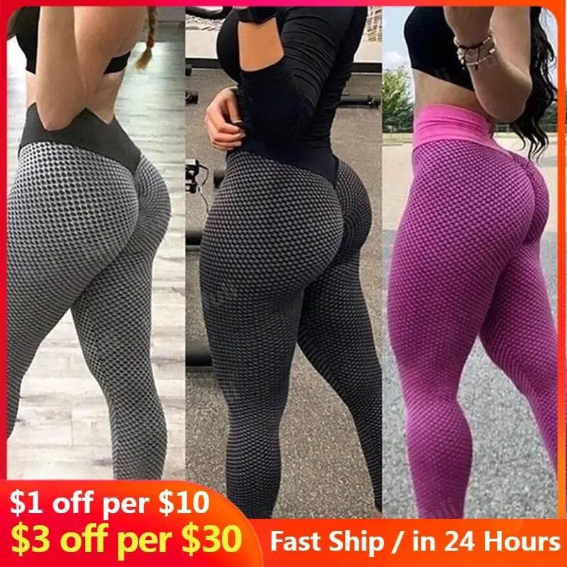 3D Mesh Knitting Yoga Pants Women High Waist Push Up Seamless Sport Legging Gym Tights Quick Dry Running Fitness Pants - ACHETE LTD