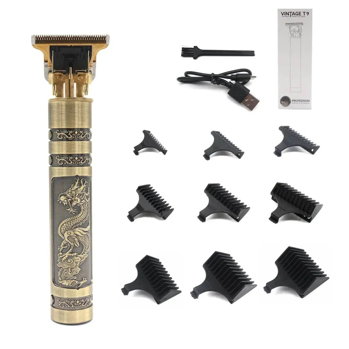 Professional T9 Hair Trimmer Machine Metal Body Beard Trimmer for Men Stainless Steel Blade Hair Clipper Beard Trimmer - ACHETE LTD