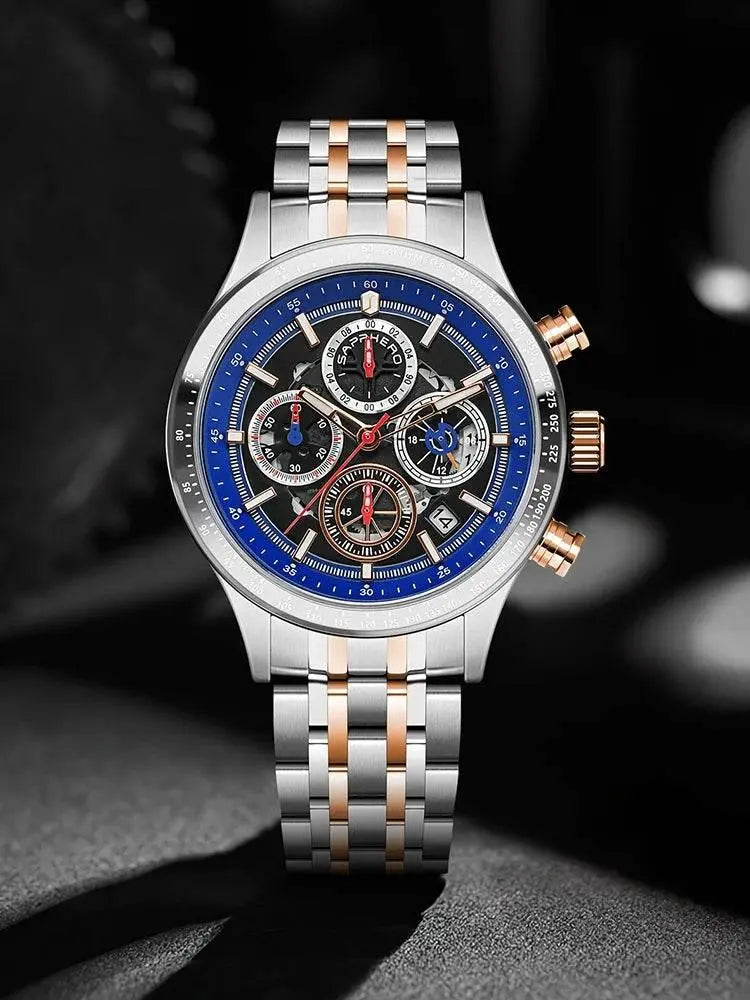 SAPPHERO Men's Watches Luxury Brands Men's Mechanical Styles Quartz Watches For Men 50M Waterproof Clocks Date Wristwatch - ACHETE LTD