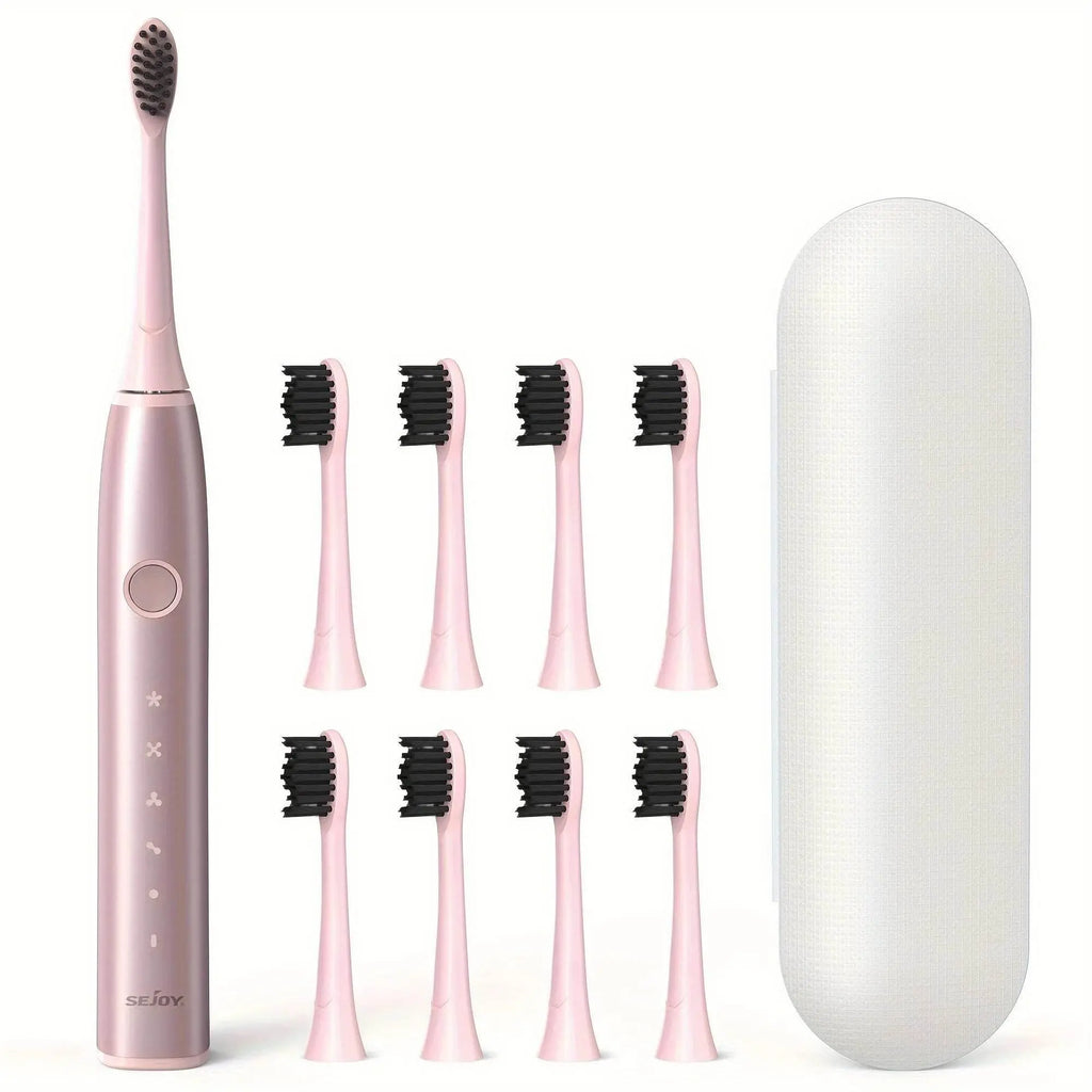 Electric Toothbrush Tooth Brush USB Rechargeable Adult Ultrasonic Teeth Cleaning 8 Replacement Toothbrush Heads - ACHETE LTD