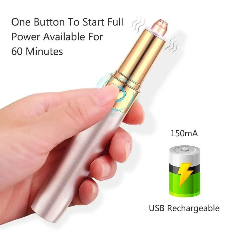 Rechargeable Electric Eyebrow Trimmer Makeup Painless EyeBrow Lipstick Epilator Mini Shaver Razors Portable Facial Hair Remover - ACHETE LTD
