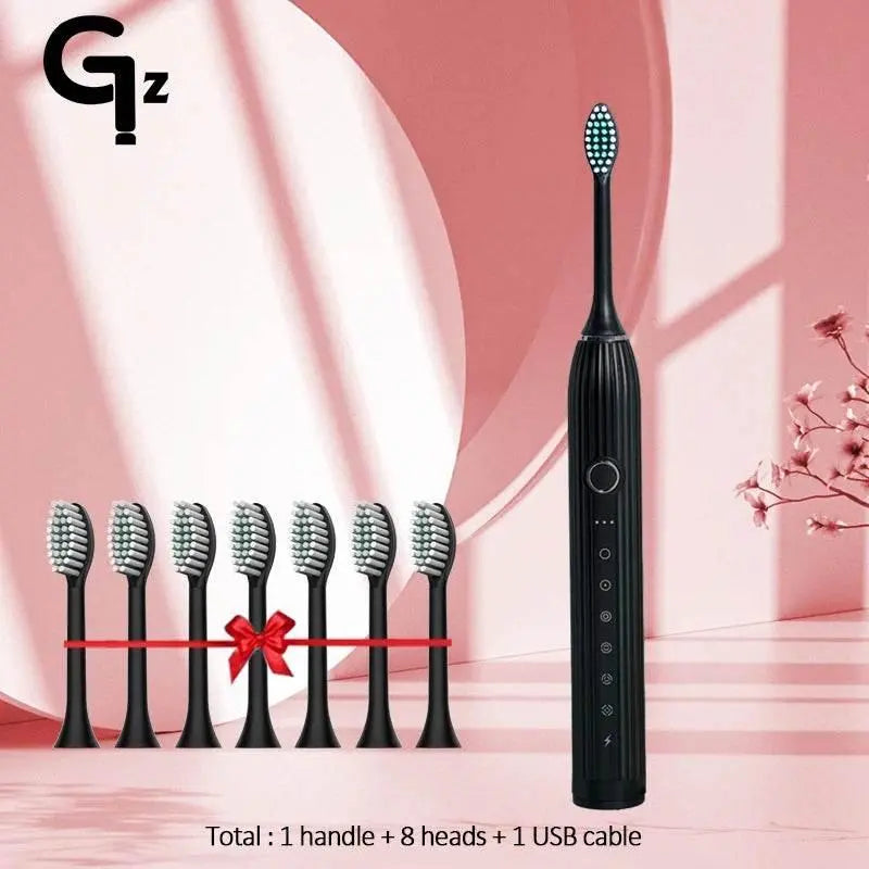 GeZhou N105 Sonic Electric Toothbrush Adult Timer Brush USB Rechargeable Electric Tooth Brushes with 8pcs Replacement Brush Head - ACHETE LTD