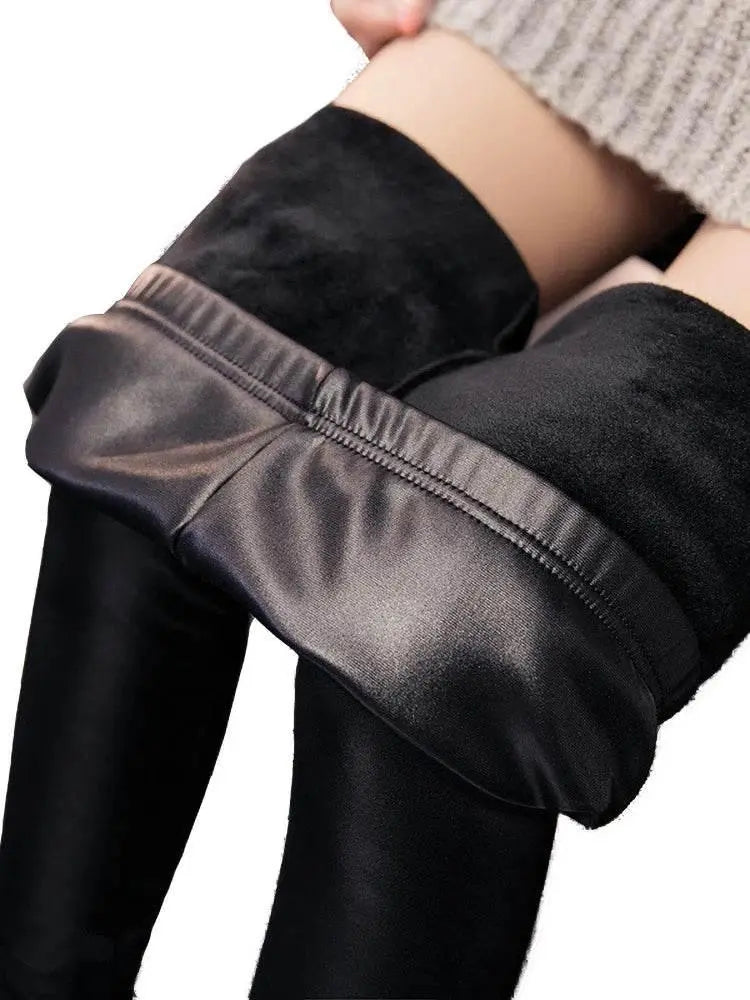CUHAKCI Winter Pants For Women Thickening Black Leather Boots Leggings Skinny Pants Winter Warm Women's Trousers High Quality - ACHETE LTD