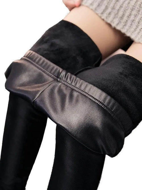 CUHAKCI Winter Pants For Women Thickening Black Leather Boots Leggings Skinny Pants Winter Warm Women's Trousers High Quality - ACHETE LTD
