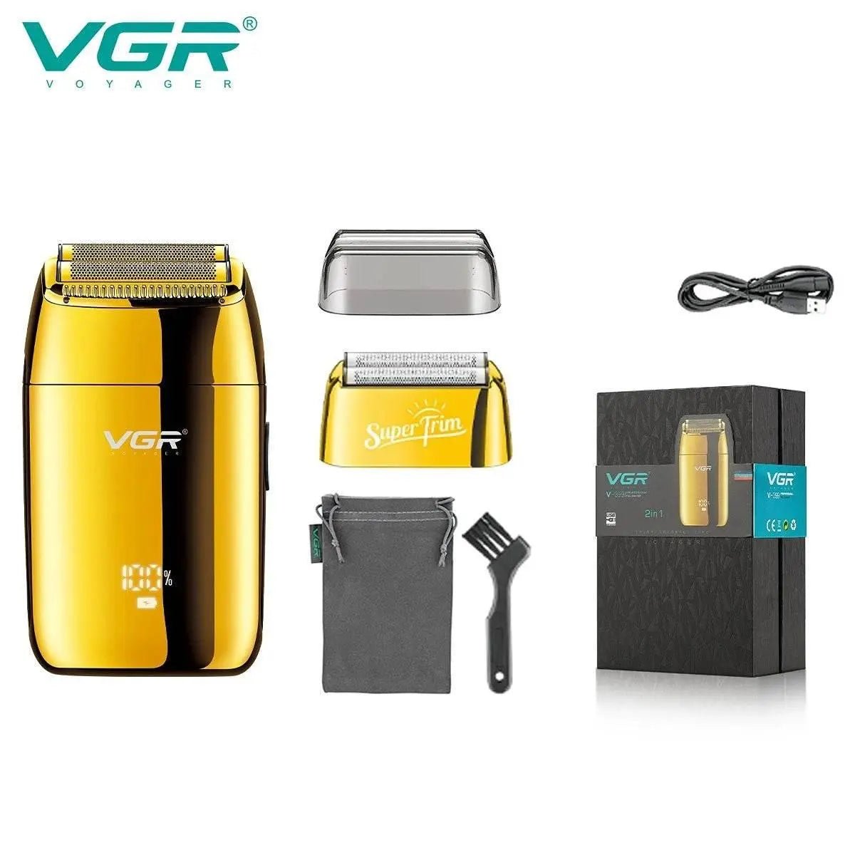 VGR Shaver Electric Shaver Beard Trimmer Beard Shaver Professional Electric Razor Men Beard Cutting Machine Rechargeable V-399 - ACHETE LTD