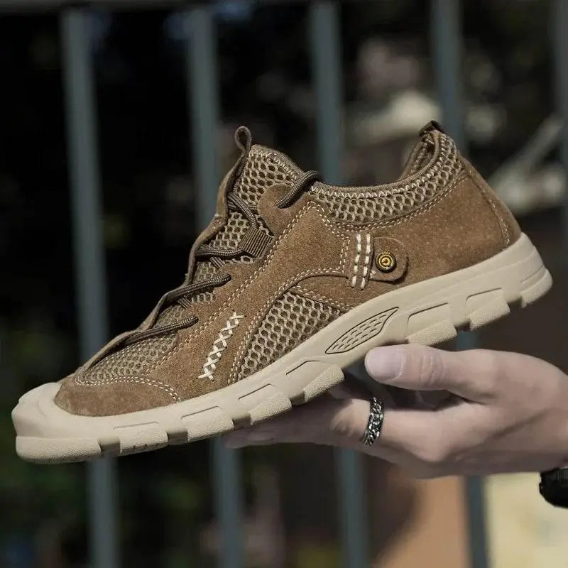 Men Sneakers Men Light Shoes Sport Outdoor Breathable Sneakers Comfortable Genuine Leather Men Casual Shoes - ACHETE LTD