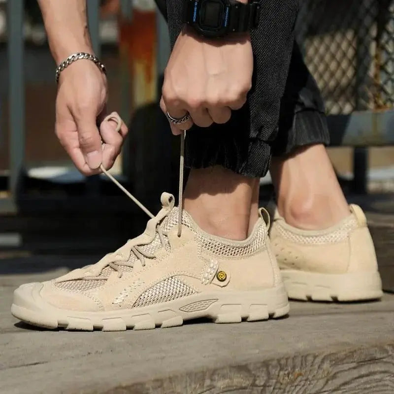 Men Sneakers Men Light Shoes Sport Outdoor Breathable Sneakers Comfortable Genuine Leather Men Casual Shoes - ACHETE LTD