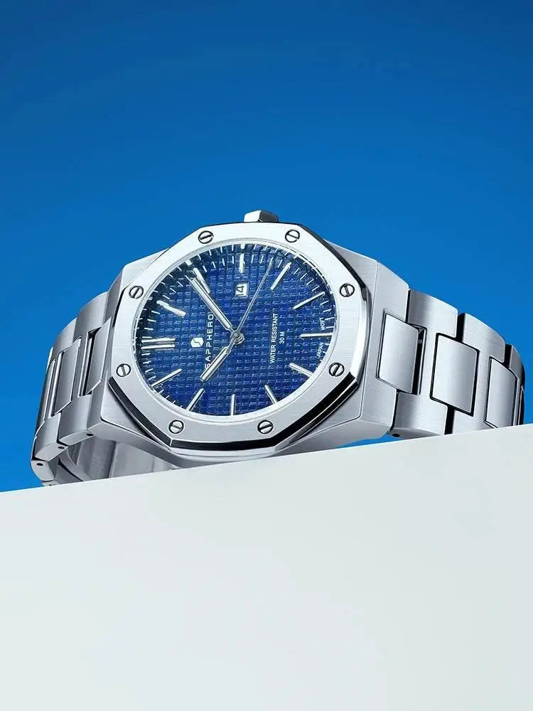 SAPPHERO Men's Watches Luxury Brands Stainless Steel Watches For Men Waterproof Clock Quartz Watches Men's Gifts Wristwatch - ACHETE LTD